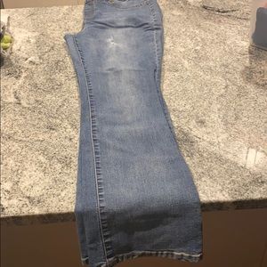 Boston Proper elastic waste bootcut jeans